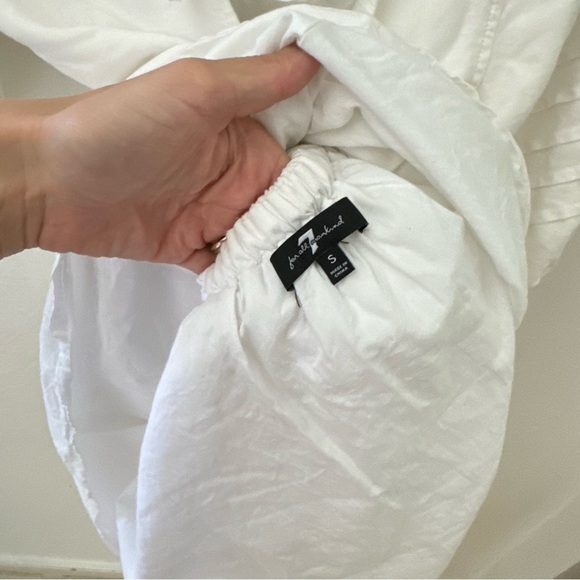 7 for all Mankind White Tie Back Babydoll 1/2 puff sleeve Dress Small - Picture 4 of 8